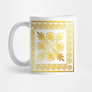 Golden square Greek ornament Mug